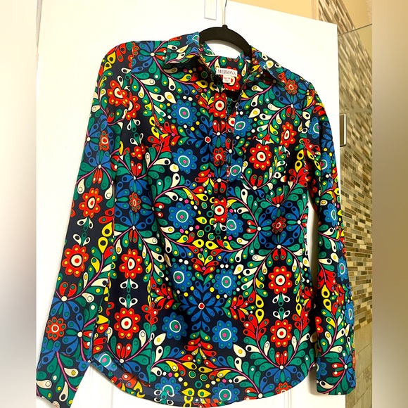 Merona Tops - Merona Multicolor Floral Button-Up Blouse